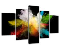 Visario Leinwandbild, rot grün gelb blau schwarz weiß