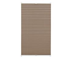GARDINIA Plissee zum Klemmen, Blickdichtes Faltrollo, Alle Montage-Teile inklusive, EASYFIX Plissee verspannt mit zwei Bedienschienen, Taupe, 90 x 210 cm (BxH)