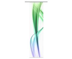 Home Fashion 87600-764 Schiebevorhang Digitaldruck Failand, Seidenoptik, 245 x 60 cm, blau/grün