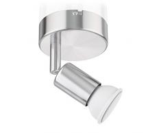 ledscom.de Wand-Leuchte LUNARA, einflammig inkl. 340lm LED GU10 Lampe, weiß