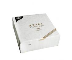 Papstar, 50 Servietten ROYAL Collection 1/4-Falz 40 cm x 40 cm weiss Damascato, #84994