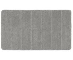 Wenko Badteppich Steps Light Grey Badematte, Rutschhemmend, Außergewöhnlich Weiche und Dichte Qualität, Polyester, Hellgrau, 120 x 70 x 0.1 cm