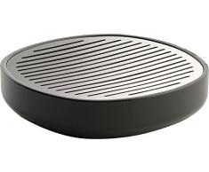 Alessi Birillo Seifenschale aus PMMA, edelstahl glänzend poliert, dunkelgrau