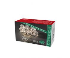 Konstsmide 3145-303 LED Dekolichterkette silberfarbene Metallkugeln / für Innen (IP20) / VDE geprüft / Batteriebetrieben: 3xAA 1.5V (exkl.) / 10 warm weiße Dioden / transparentes Kabel