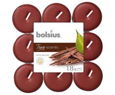 bolsius True Moods & True SCENTS Teelichter Oud Wood 4 Stunden Pack 18, Wachs, braun, Einheitsgröße