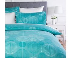 AmazonBasics - Bettwäsche-Set, Mikrofaser, 135 x 200 cm, Industrial-Blaugrün