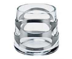 Stelton Glasvase, Glas/Edelstahl,