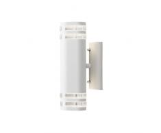 Gnosjö Konstsmide Modena Wandleuchte Außenleuchte, Aluminium, GU10, weiß, 9 x 14.5 x 28.5 cm