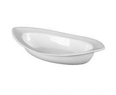 Holst Porzellan BAT 038 Schale 38 cm Schiffchenform Bateau Fahne, weiß, 38.5 x 21 x 7.5 cm