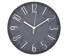 Postershop ZH09884-9U Wanduhr, Plastik, Grey, 25 x 25 x 4 cm