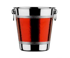 Premier Housewares 0507780 Sektkühler mit Hammered Red Band, Edelstahl