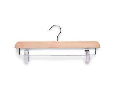 Zeller 17139 Rock- / Hosenbügel, Holz mit Metallclips, Natur, einzeln - 36 x 1.2 x 14 cm