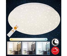 Briloner Leuchten LED Deckenleuchte mit Fernbedienung, Deckenlampe dimmbar, Farbtemperatursteuerung, 2200 Lumen, Ø 39 cm, 22 W, Weiß
