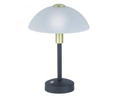 Trio Leuchten Donna 525790132 LED Tischleuchte, Glas weiß, Metall, 4 Watt, Schwarz Matt, 4 fach Touch