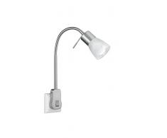 Trio Leuchten LED Steckerspot Metall E14, 5 W, Nickel Matt 22 x 4.7 x 40 cm