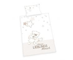 Herding Baby Best Kleinkinder-Bettwäsche-Set, Jana Lieblingsmensch Wendemotiv, Bettbezug 100 x 135 cm, Kopfkissenbezug 40 x 60 cm, Baumwolle/Renforcé