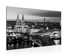 Runa Art Bild Köln Wandbild Vlies - Leinwand Bilder XXL Format Wandbilder Wohnzimmer Wohnung Deko Kunstdrucke Grau 1 Teilig - Made in Germany - Fertig Zum Aufhängen 601514b