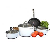 Bastilipo Zurich Kochtopf-Set, Edelstahl, Weiß, 24 cm, 7 Stück