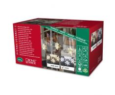 Konstsmide 4433-203 LED Lichtervorhang Acrylsterne 5er Set / für Innen (IP20) / 24V Innentrafo / 30 kalt weiße Dioden / transparentes Kabel