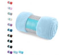 AmeliaHome 39328 Kuscheldecke 70x150 cm hellblau Decke Microfaser Mikrofaserdecke Fleecedecke Wohndecke Fleece weich sanft kuschelig blau babyblue blue Tyler Collection