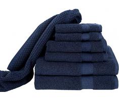 Blake Deluxe 7-teiliges Badetuch- und Badematten-Set – dicht gewebt, hochwertig, ultraweich, saugstark, gekämmte Baumwolle Spa Badetücher – 700 g/m² Navy