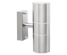 Smartwares GU10 Fassung Aussenleuchte-/ Wandleuchte, Edelstahl, Uplight, Downlight 7,5 x 21x 13 cm