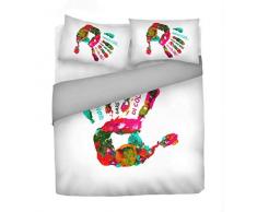 Digital cp-dig-2p Bettbezug, 100% Baumwolle, Doppelbett 744 Hand Malerei 250 X 200 cm fuchsia