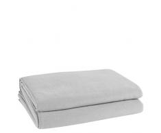Soft-Fleece-Decke - Polarfleece-Decke mit HÃ¤kelstich - flauschige Kuscheldecke - 220x240 cm - 920 light grey mel. - von zoeppritz since 1828
