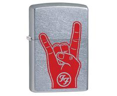 Zippo FOO Fighters-Chrome Brushed-Spring 2017 Feuerzeug, Silber, 5.8 x 3.8 x 2 cm