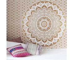Eyes of India Einzelbett Ombre Mandala Wandteppich Indische Tagesdecke Strand Decke unkonventionell Boho - braun #1, 54 X 84 in. (137 X 213 cm)