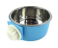 Creation Core Herausnehmbarem Pet Käfig Edelstahl-Schüssel Katze Hund Wasser Schüssel Zum Aufhängen Vögel Essen Schüssel mit Bolt Halterung, Blau