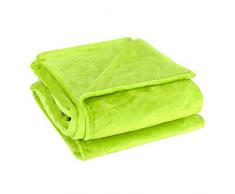 sourcing map Kuscheldecke Tagesdecke weiche & warme Fleecedecke als Sofadecke Couchdecke Wohn- und Kuscheldecke Wolldecke aus samtweichem Plüsch Hellgrün 150x200cm