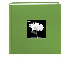 Pioneer Fotoalbum mit Fotofächern und Fotorahmen-Einband aus Stoff Limettengrün