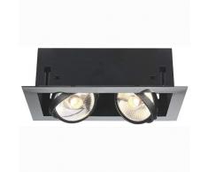 SLV AIXLIGHT 2, Einbauleuchte, Stahl, GU10, chrom/schwarz, 42 x 17 x 25 cm