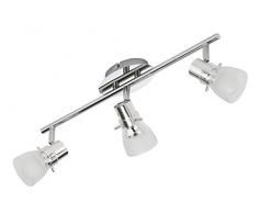 Briloner Leuchten LED Deckenstrahler, Deckenleuchte, Deckenlampe 3 x E14, 5W, 400lm Strahler schwenk- und drehbar, chrom 2723-038