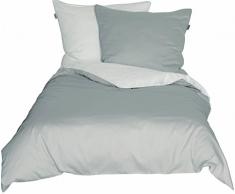 Schöner Wohnen Pure Set Bettwäsche Bettwäscheset Bettwäschegarnitur Bettbezug Bettbezugset Bettbezuggarnitur, 100% Baumwolle, Offwhite-Sand, 220 x 155 cm