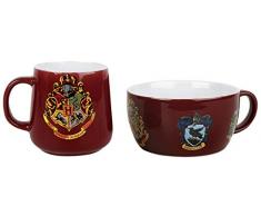 Harry Potter Frühstücksset Crests weiß, Bedruckt, 2-teilig, in Geschenkkarton.