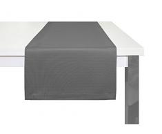 Adam Uni Light Collection Tischläufer, Bio Baumwolle, Dunkelgrau, 50 x 150 cm