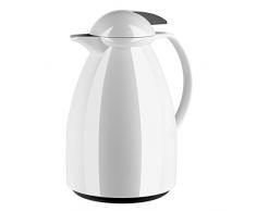 Emsa 660107100 Isolierkanne, Für Kaffee oder Tee, 1 Liter, Quick Tip Verschluss, Weiß/Schwarz, Tango