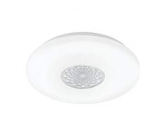 EGLO LED Deckenlampe Capasso 1, 1 flammige Deckenleuchte, Wandlampe mit Muster, Material: Stahl und Kunststoff, Farbe: chrom, weiß, Ø: 40 cm