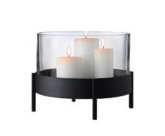 Blomus Nero Windlicht, Metall, schwarz, H 20 cm, B, T 27 cm