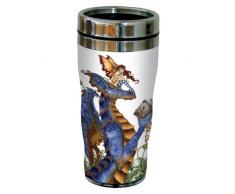 Tree-Free Greetings SG23582 Fantasy Drache und Fee Sip N Go Thermobecher Edelstahl