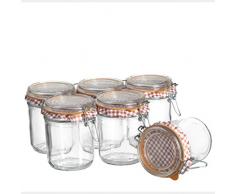MÄSER 931433 Ermetico Einmachglas 500 ml im 6er-Set, Vorratsgläser mit Deckel und Bügelverschluss zum Einkochen, Einlegen und luftdichtem Aufbewahren, Glas