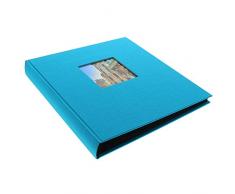 Goldbuch Fotoalbum mit Fensterausschnitt, Bella Vista, 30 x 31 cm, 60 schwarze Seiten mit Pergamin-TrennblÃ¤ttern, Leinen, TÃ¼rkis, 27973