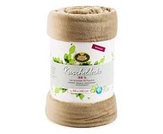 Gözze Recycelte Wohn- und Kuscheldecke aus PET-Flaschen, 150 x 200 cm, Taupe, 40143-71-150200