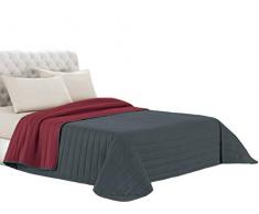 Elegant Sommer Steppdecke bordeaux/dunkel grau, 100% Mikrofaser, 260x270cm