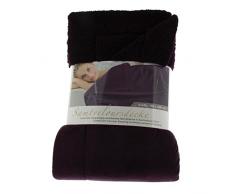 Amago Wohndecke, Samt Velours Optik, 150 x 200 cm, Beere, 40068-40-150200