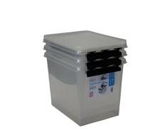 Orthex 34930703 3er Set Clipbox Smart Store Classic 16 Aufbewahrungsbox Plastik 40 x 30 x 32 cm, transparent