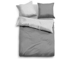 TOM TAILOR 0069907 Satin Bettwäsche Garnitur mit Kopfkissenbezug (Baumwolle) 1x 155x200 cm + 1x 80x80 cm, grau
