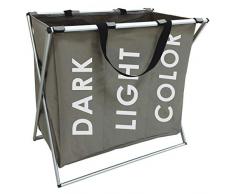 MSV Wäschekorb „Trio“ Wäschesortierer Wäschebox Wäschesammler mit 3x30 Liter